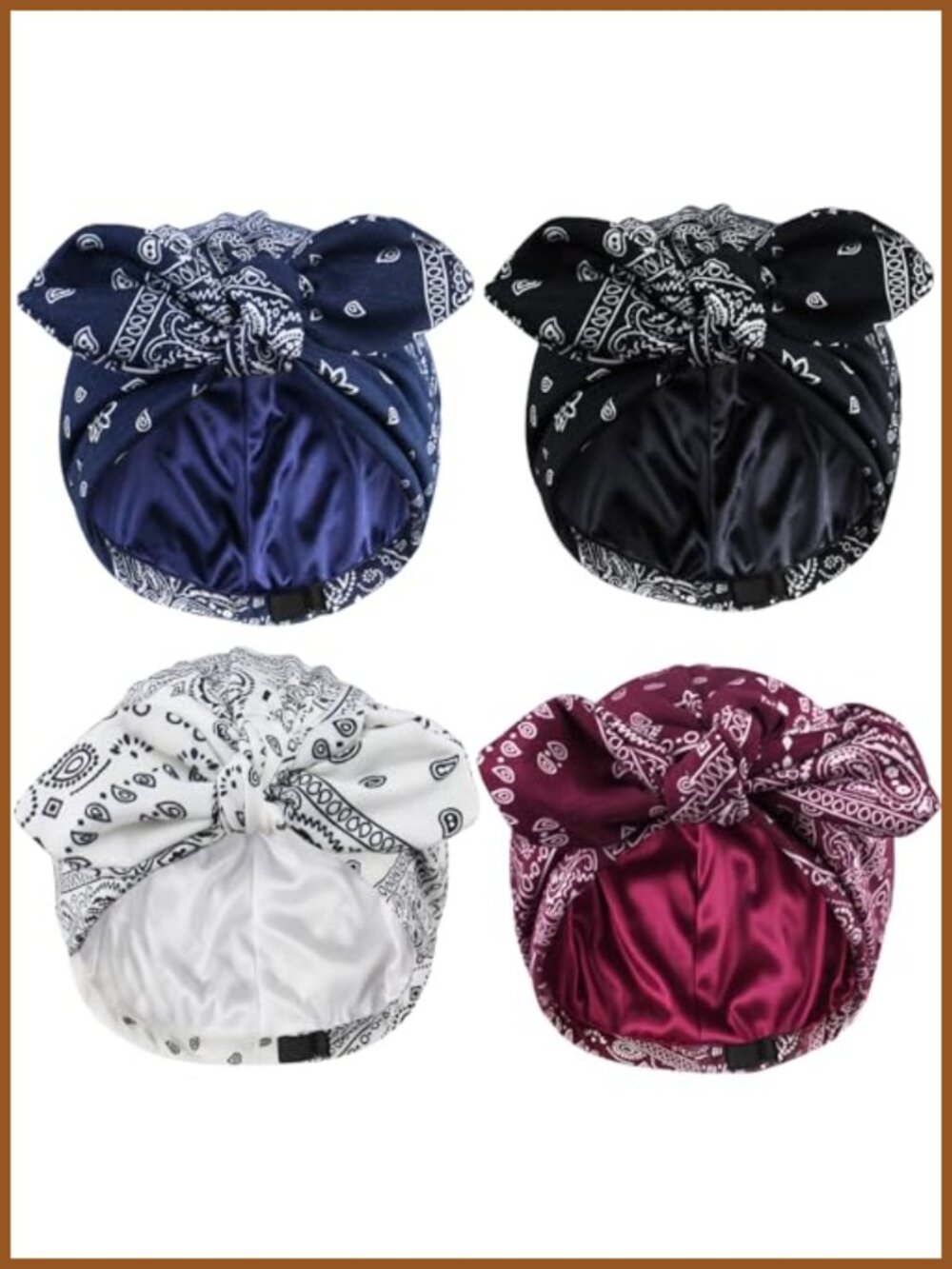 Satin Lined Beanie Chemo Headwear Sleep Cap Turban